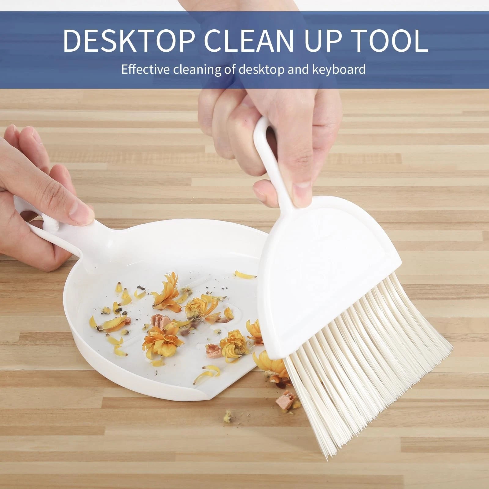 2 in 1 Broom and Dustpan Set with Long Handle Upright 180° Rotating Broom