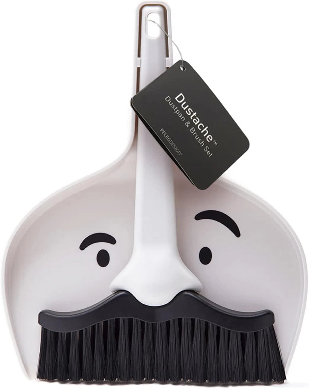 Dustache Small Dustpan and Brush Set Mini Broom and Dustpan Set Mustache Design