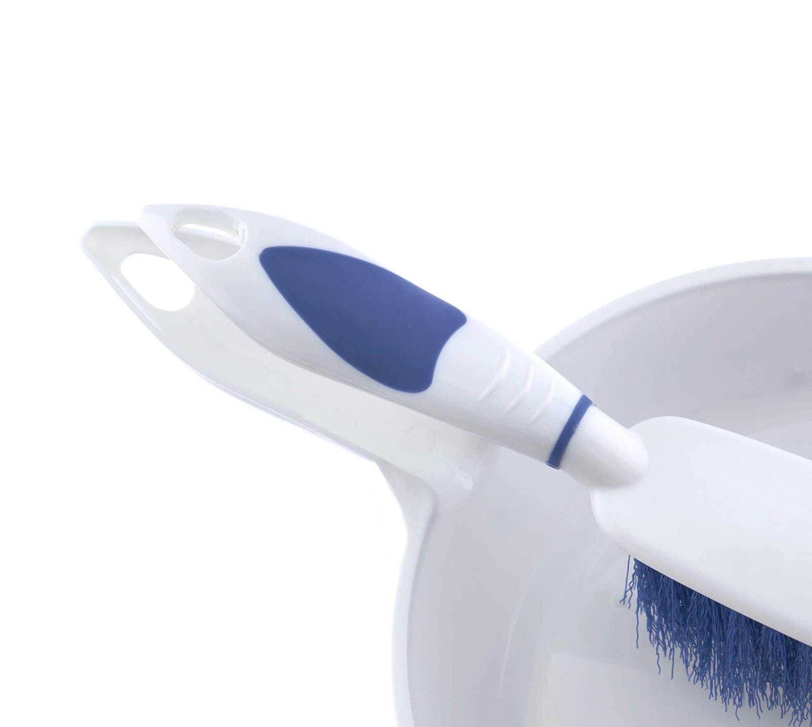 Blue Dustpan and Broom Set Durable Cleaning Tools for Easy Storage and Use