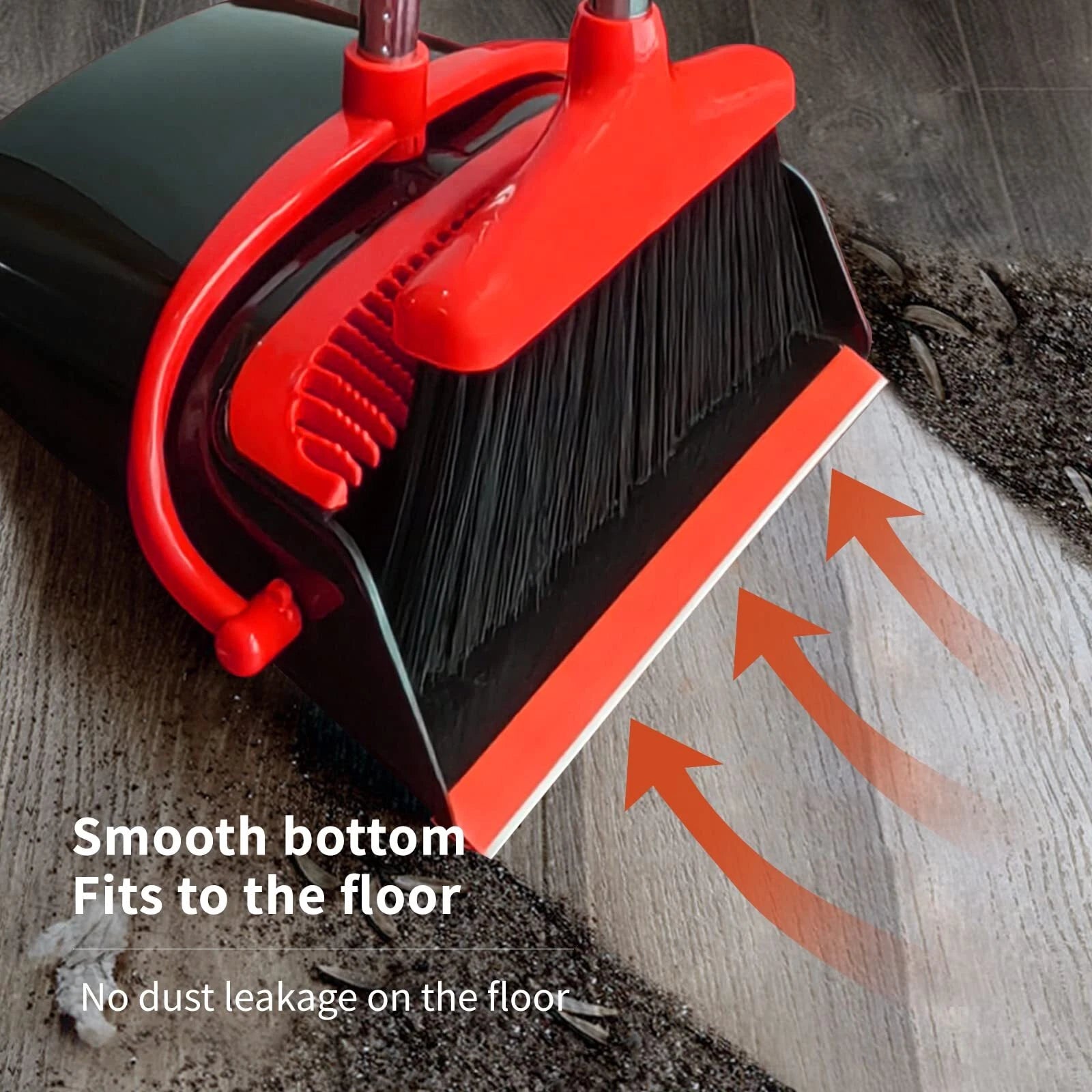 Broom and Dustpan Set 54" Long Handle Home Cleans Collapsible Broom with Dust...