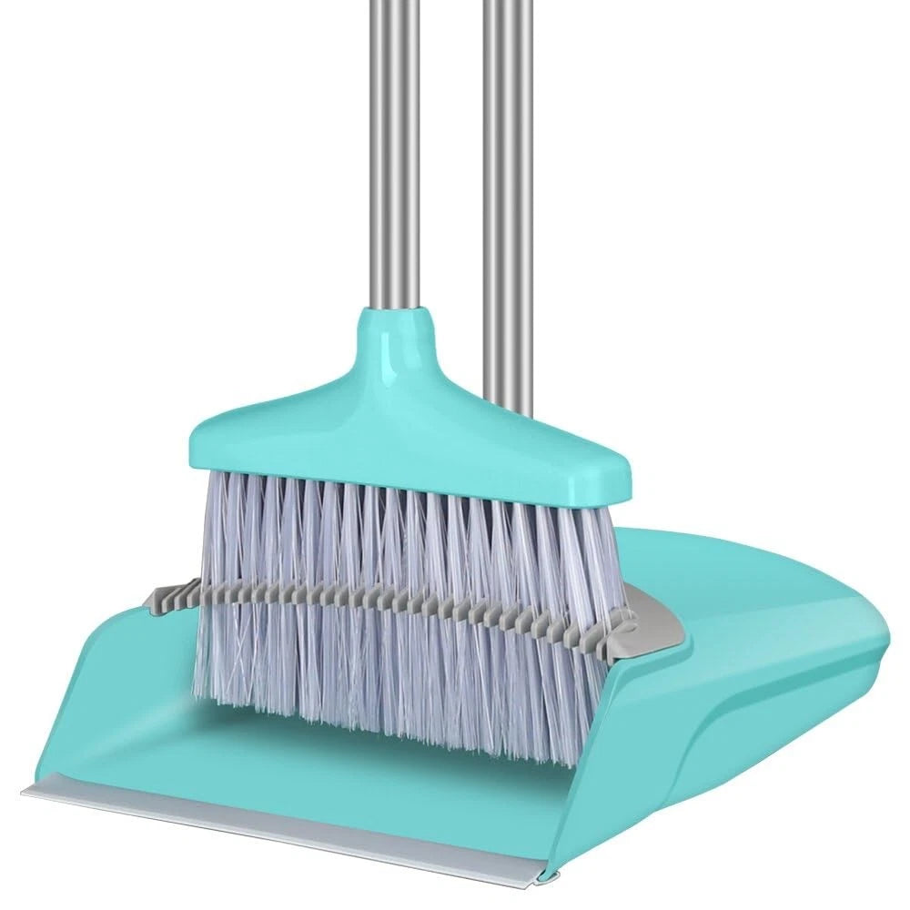 Broom and Dustpan Set 48"Long Handle and Collapsible Combo for Home Office