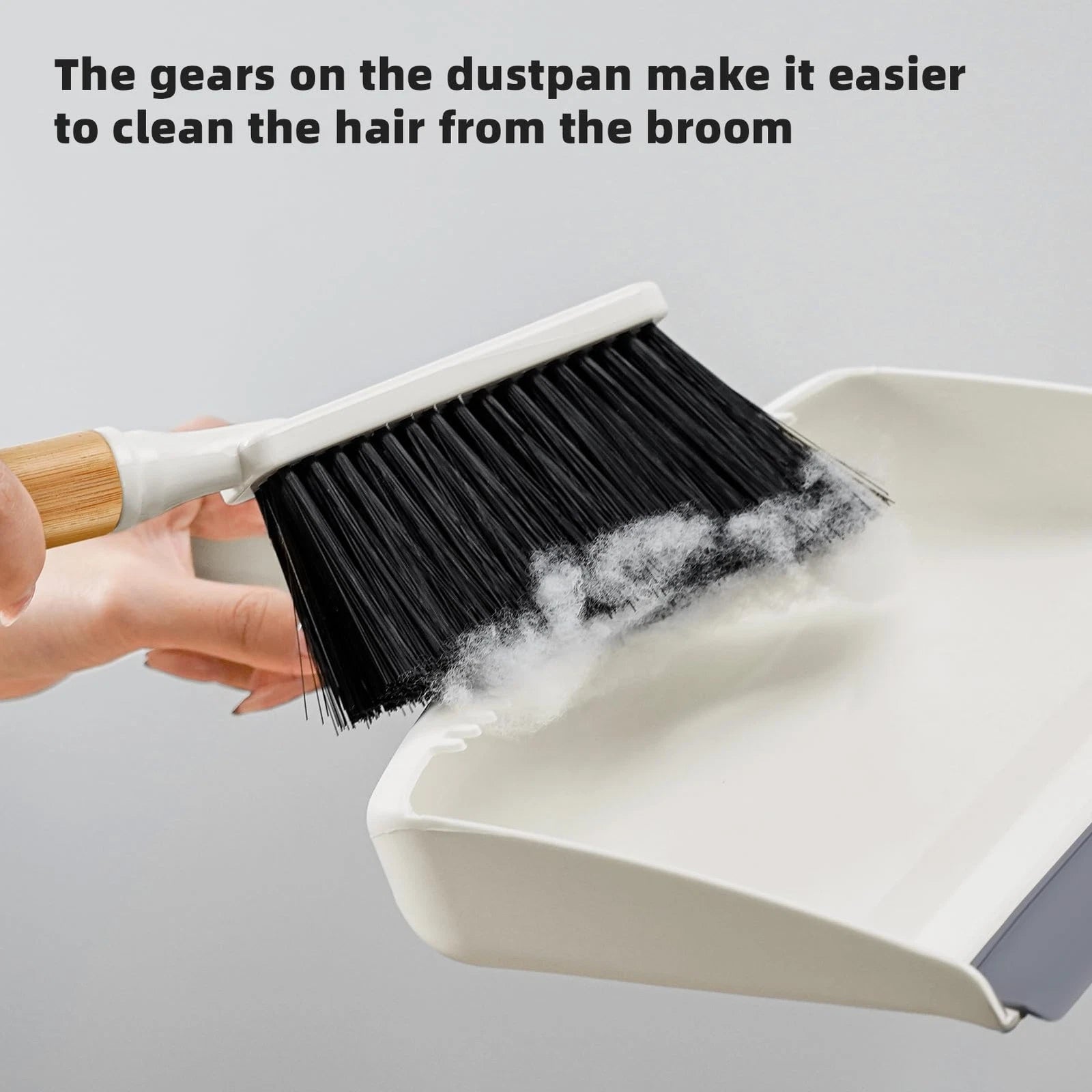 Dustpan and Brush Set with Bamboo Handle, Hand Mini Broom and Dustpan Set, Small