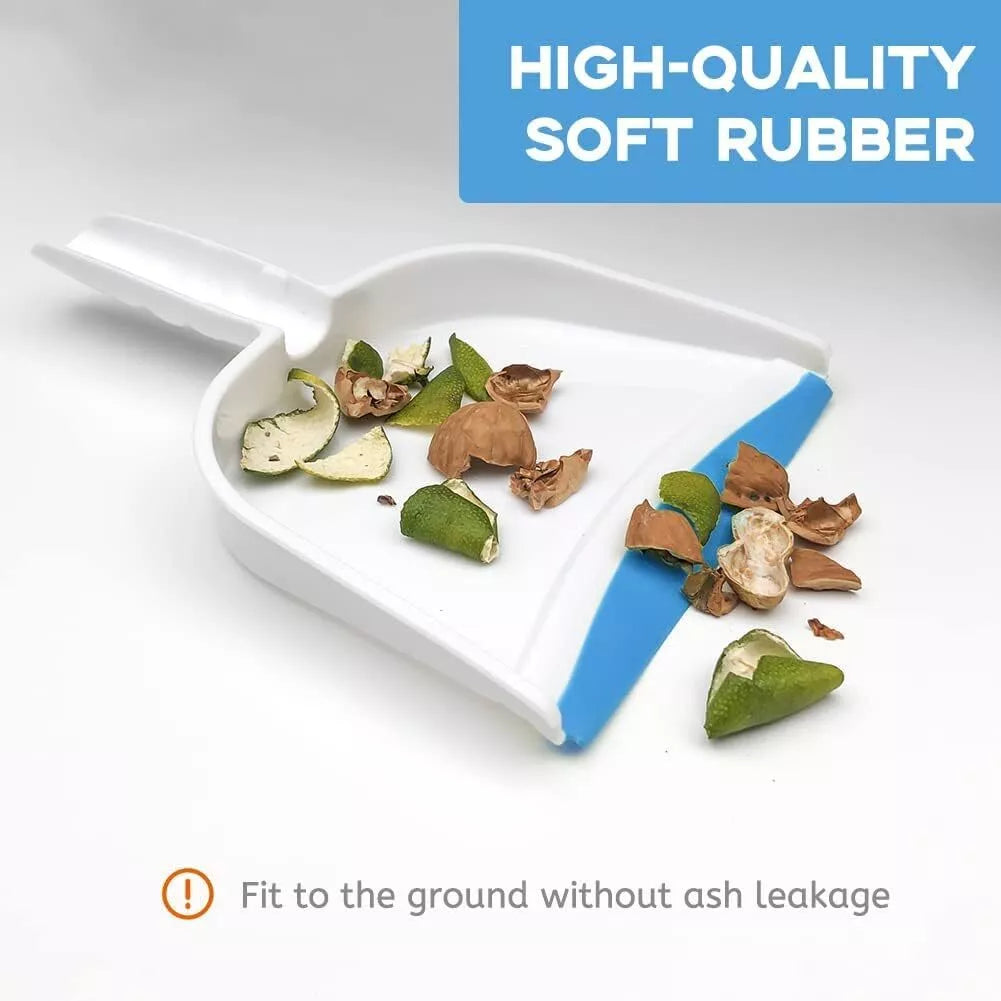 Dustpan and Broom Set 3PCS Mini Whisk Broom for Desk Home Tent Kitchen Blue