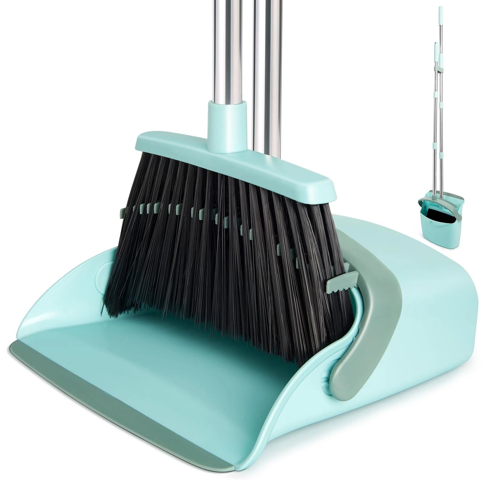 Broom and Dustpan Set Dustpans with Broom Combo for Home Heavy Dust Broom and...