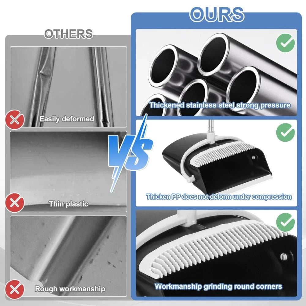 Broom and Dustpan Set Lightweight Upright Lobby Broom and Dust Pan Combo *