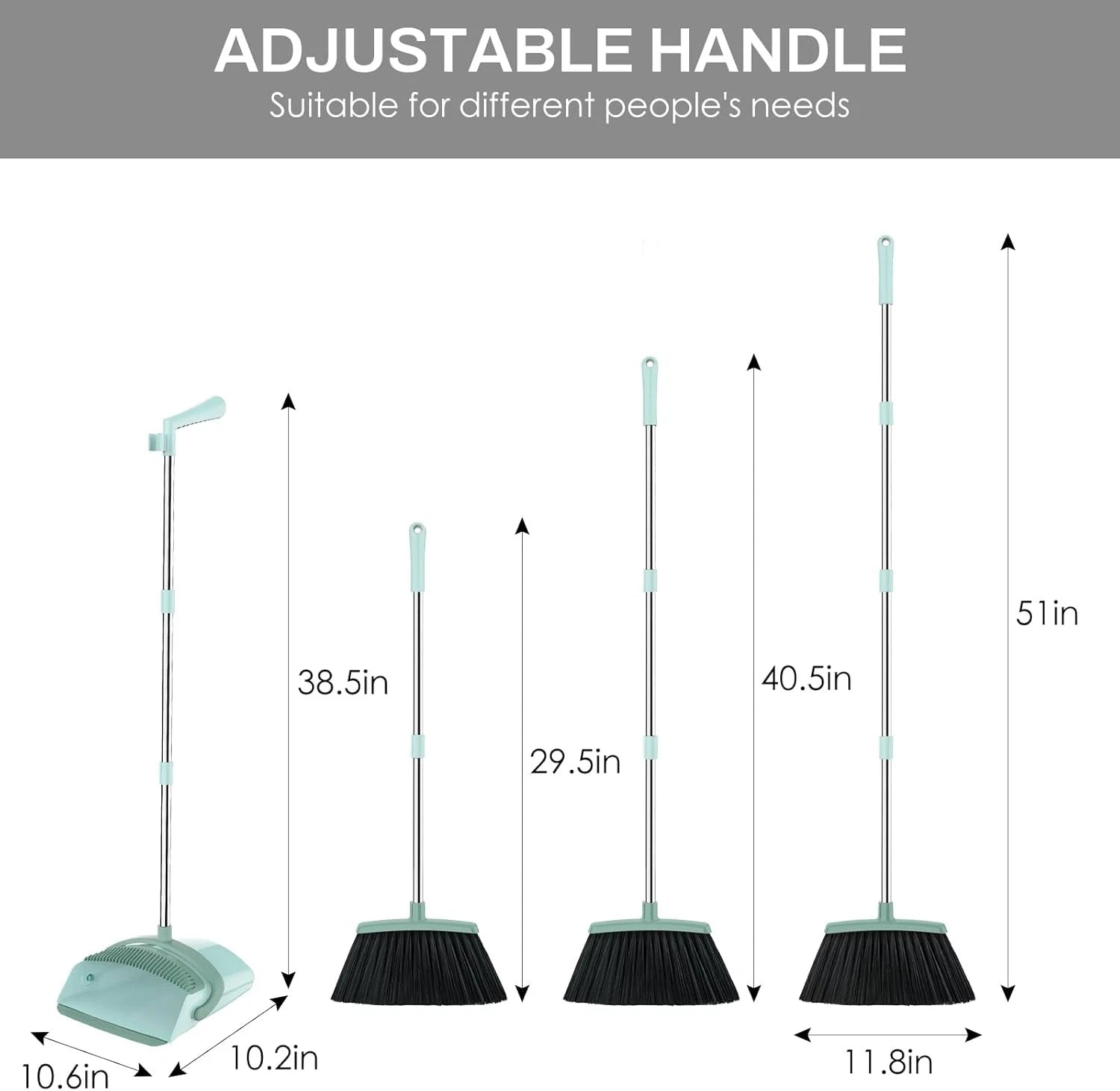 Broom and Dustpan Set 51 Long Handle