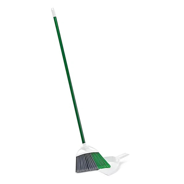 2 Pack Libman XL Heavy Duty Angle Steel Handle Broom With Dustpan Cleaning Set
