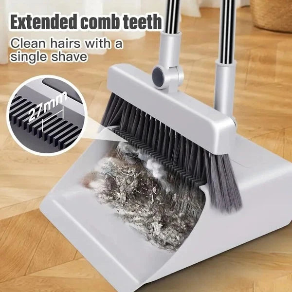 3-in-1 Broom Dustpan Set Rotary Household Magic Folding Hair Sweeping Tools