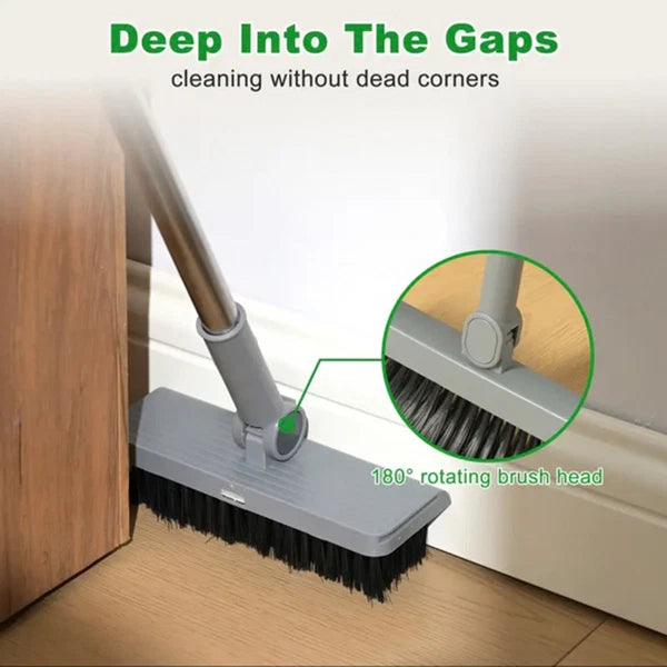 3 in 1 Home Cleaning Floor Foldable Broom and Dustpan Set Push Broom Long Handle