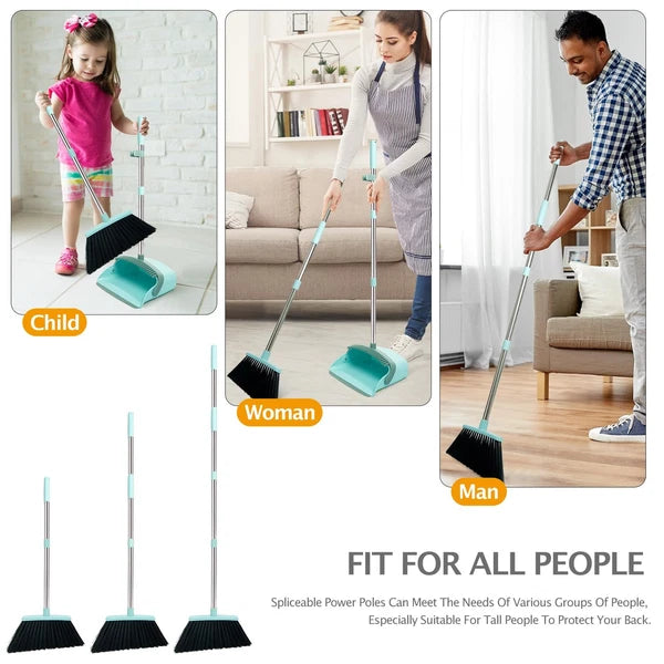Broom and Dustpan Set Dustpans with Broom Combo for Home Heavy Dust Broom and...