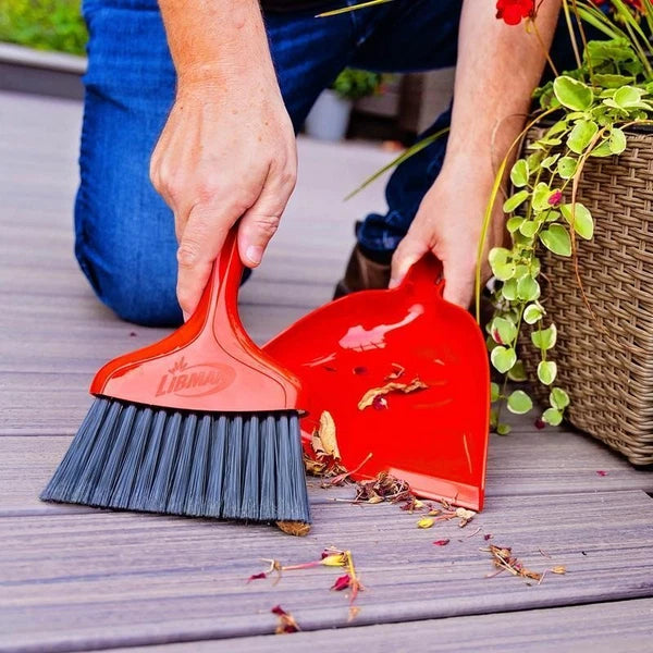 Heavy Duty Broom & Dustpan Set Quick Clean Ups Multi Surface Use Kitchen Garages