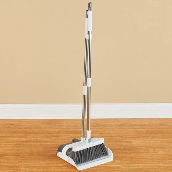 Foldable Standing Broom and Dustpan Compact Set