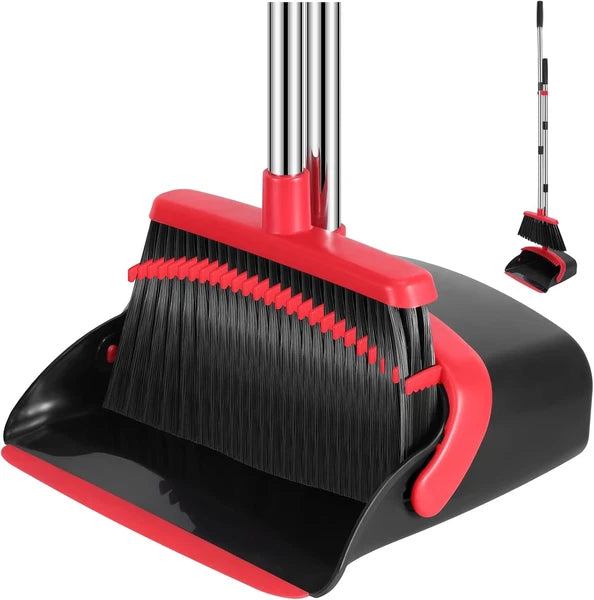 Broom dustpan set, adjustable handle broom dustpan combination