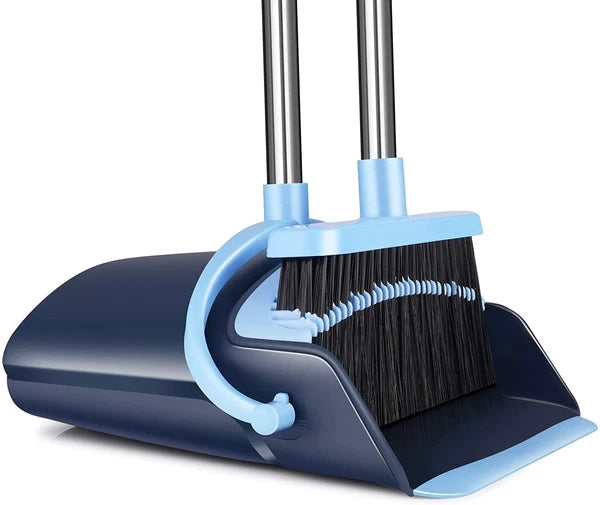 Broom and Dustpan Set for Home 2024 Indoor with Combo Upright Pans Long Handle