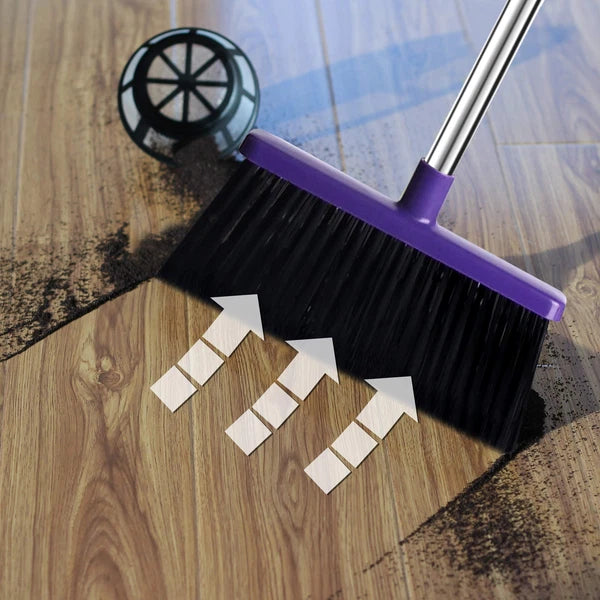Broom And Dustpan Set Upright Purple Broom With Dustpan Combo Set 51" Long Handl