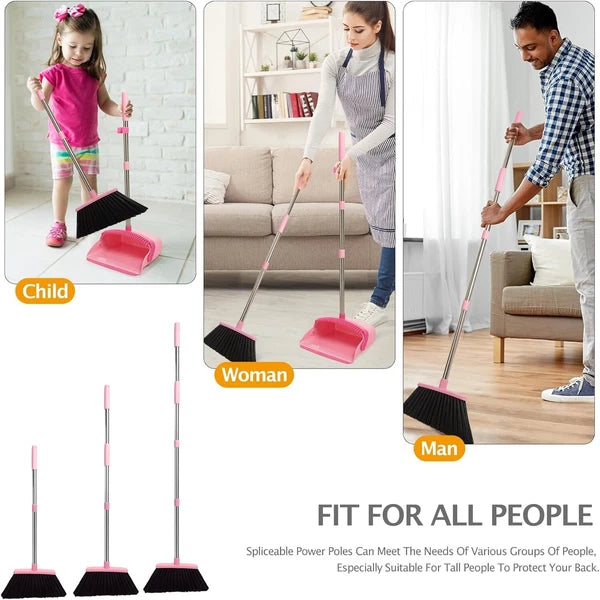 Lightweight Heavy-Duty Broom and Dustpan Set - Ideal for Kitchen and Office Use