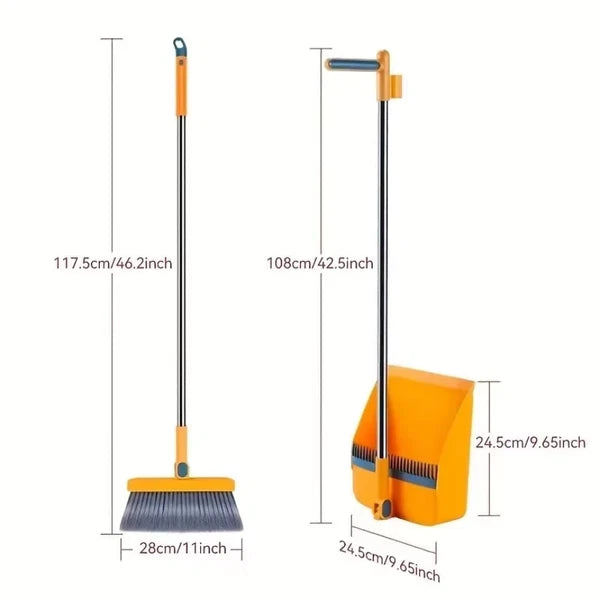 2pcs Set Of Brand New 3-in-1 Rotatable And Foldable Magnetic Suction Broom Dustp
