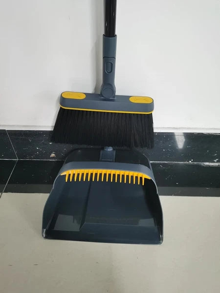 Broom and Dustpan Set for Home, 54 Inches Long Handle Lightweight 180 Degree ...