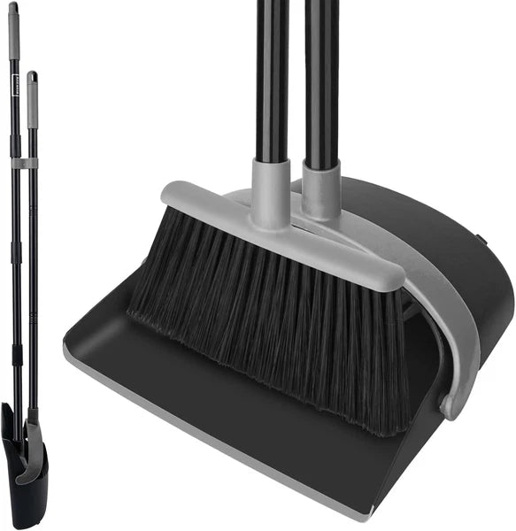 KeFanta Broom and Dustpan Set,Dust Pan with Long Handle,52”Broom with Stand Up
