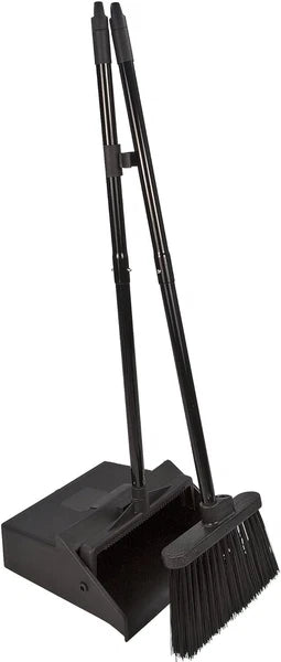 Compact Broom and Dustpan Set with Locking Feature - Ideal for Janitorial Use