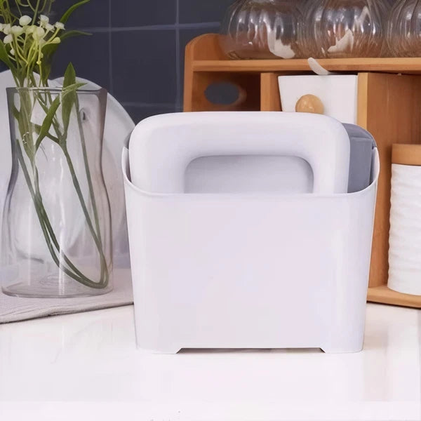 Compact Dustpan and Broom Set with Scrubber TPR Handle ABS Nylon Design Space...