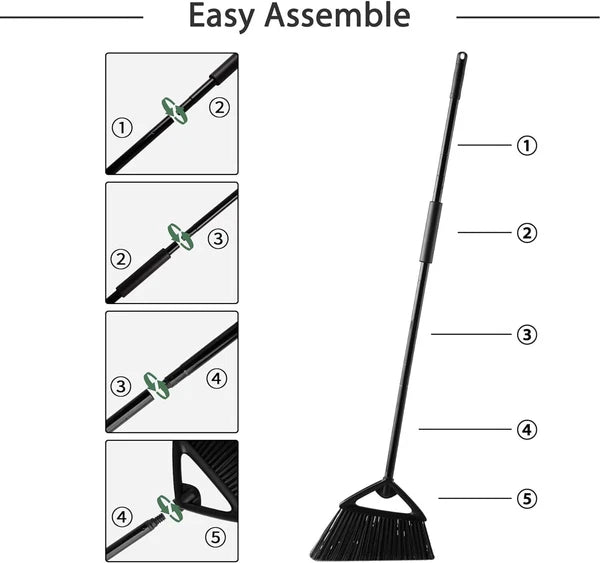 Commercial Angle Broom and Dustpan Combo, with Long Handle, Lobby Dust Pan Sweep