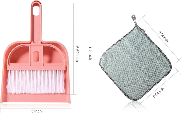 3 Pack Mini Hand Broom and Dustpan Set Small Dust Pans with Brush Set Cleaning