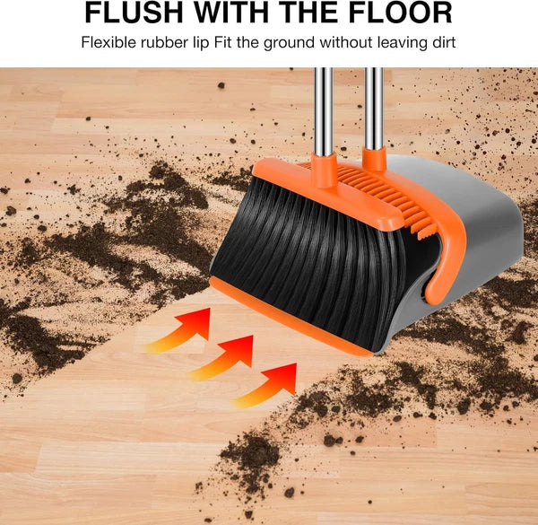 Broom dustpan set, adjustable handle broom dustpan combination