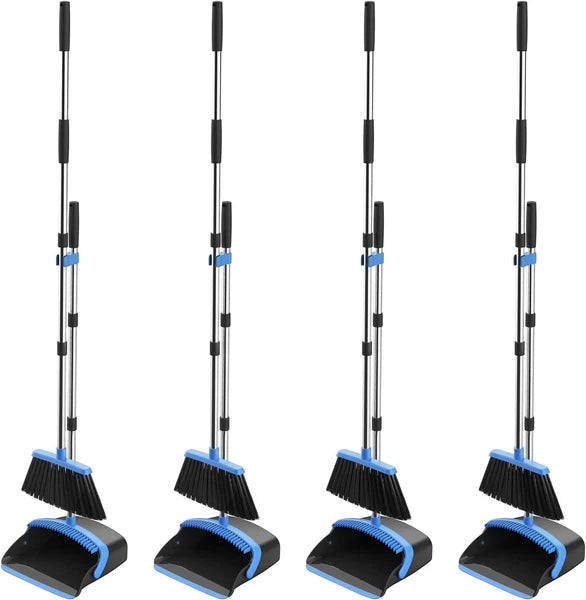 Broom dustpan set, adjustable handle broom dustpan combination