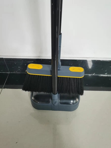 Broom and Dustpan Set for Home, 54 Inches Long Handle Lightweight 180 Degree Rot