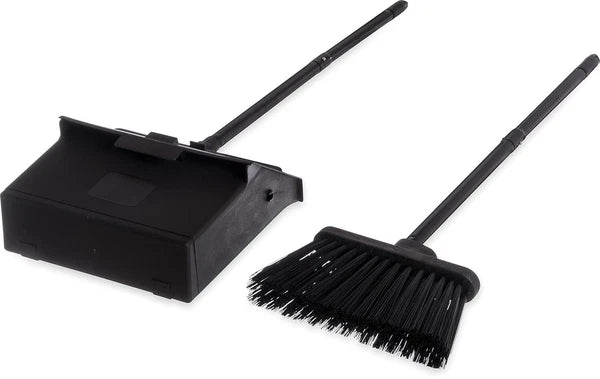 Compact Broom and Dustpan Set with Locking Feature - Ideal for Janitorial Use