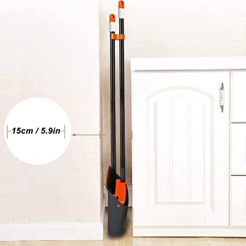 Broom and Dustpan Set with 52" Long Handle for Home Kitchen Room Office Lobby