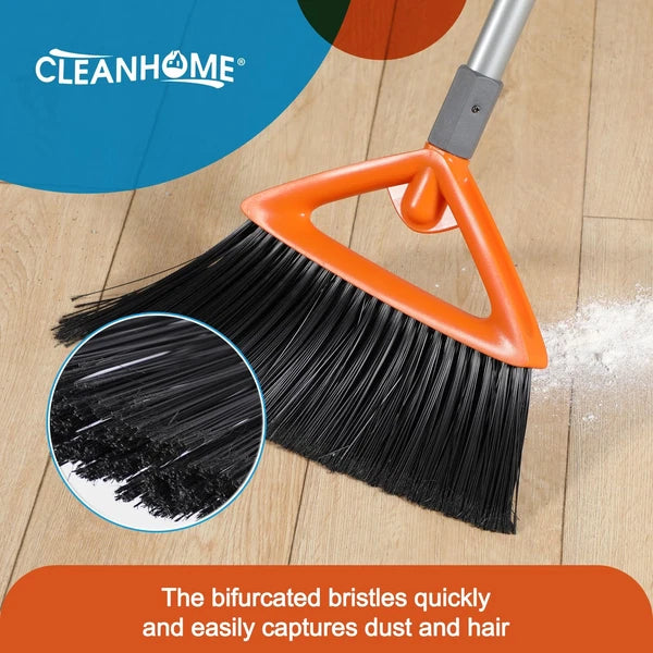 Commercial Broom and Dustpan Set with Long Handle Outdoor Heavy Duty