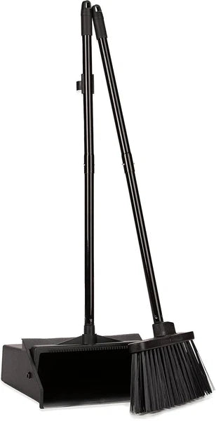 Compact Broom and Dustpan Set with Locking Feature - Ideal for Janitorial Use