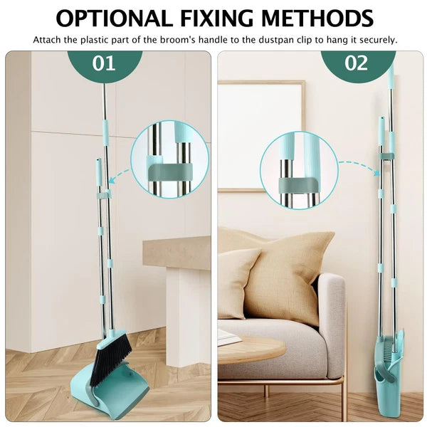 Broom and Dustpan Set Dustpans with Broom Combo for Home Heavy Dust Broom and...