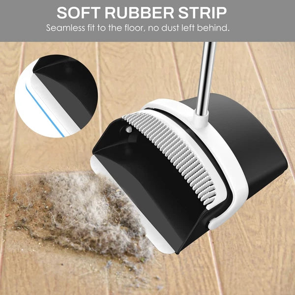 Broom and Dustpan Set for Home, 51-in Long Adjustable Handle Angle Broom and ...
