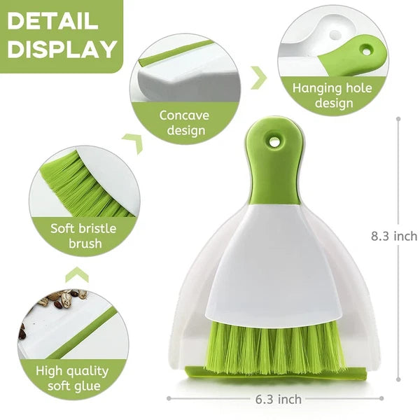 Broom and Dustpan Set - Compact Cleaning Kit for Home