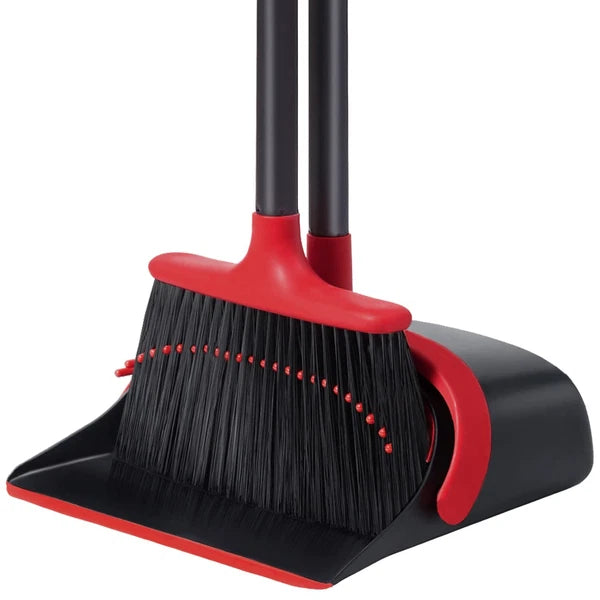 Broom and Dustpan Set for Home, Upgraded 52’’ Long Handle Broom with Dustpan Com