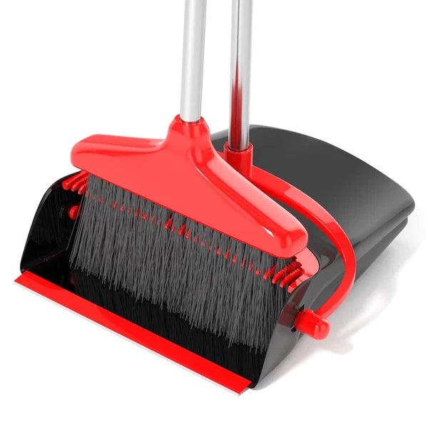 Broom and Dustpan Set 54" Long Handle Home Cleans Collapsible Broom with Dust...