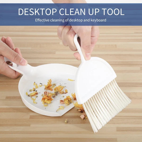 2 in 1 Broom and Dustpan Set with Long Handle Upright 180° Rotating Broom