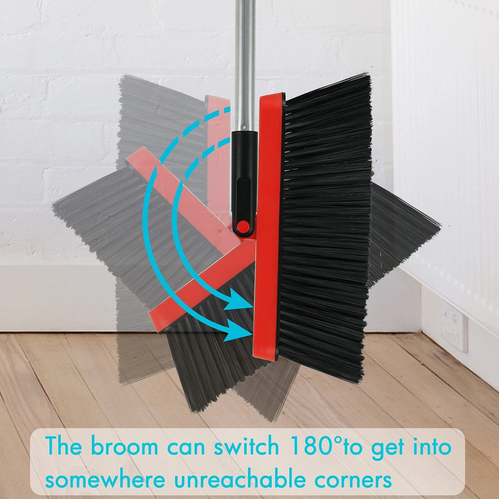 2-Pack Broom and Dustpan Combo Set, with 48" Adjustable Long Stainless Handle...