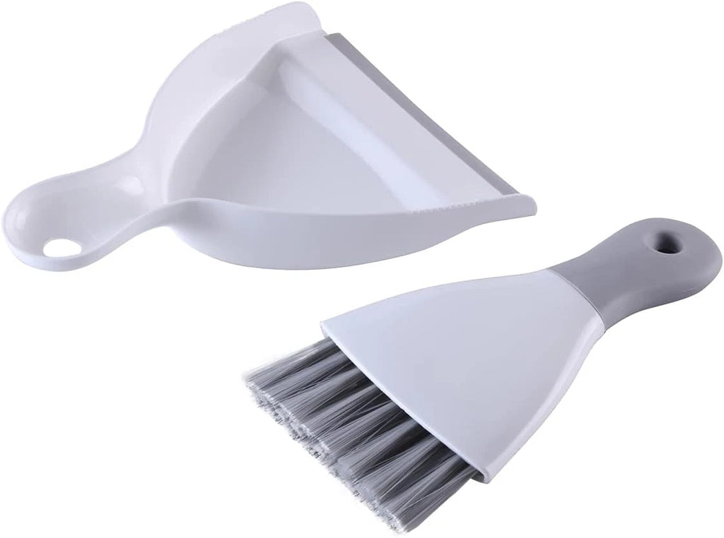 Small Dustpan and Brush Set, Whisk Broom and Dust Pans with Rubber Edge, Mini Ha