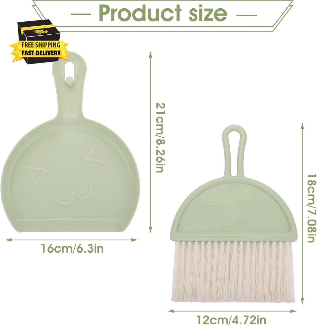 Small Dustpan and Brush Set, Mini Dust Pan with Broom Set Hand Dustpan Portable