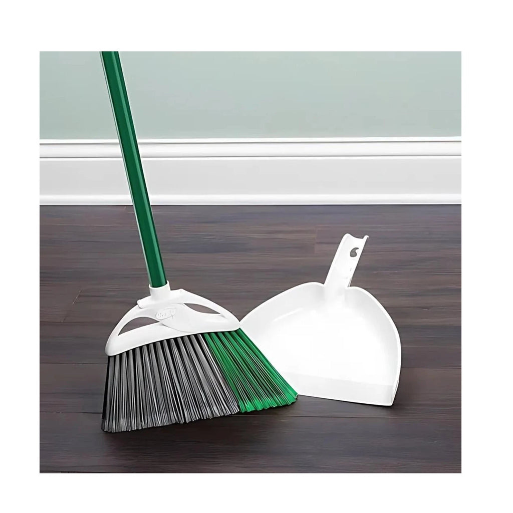 2 Pack Libman XL Heavy Duty Angle Steel Handle Broom With Dustpan Cleaning Set
