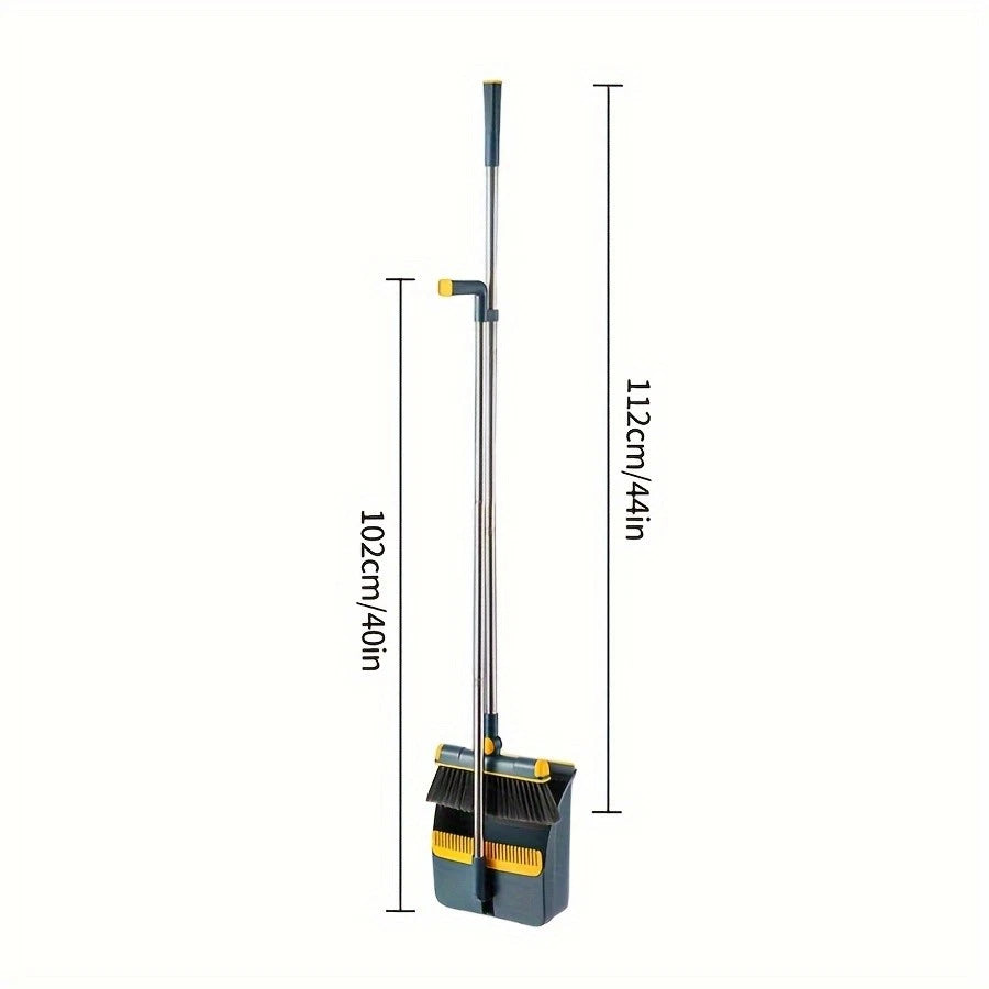 Broom Dustpan Set, Thickened Rotatable Foldable Stainless Steel Rod Strong