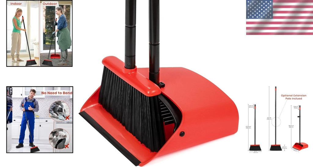Elegant 52-Inch Broom and Dustpan Set: Perfect for Effortless Home Cleaning