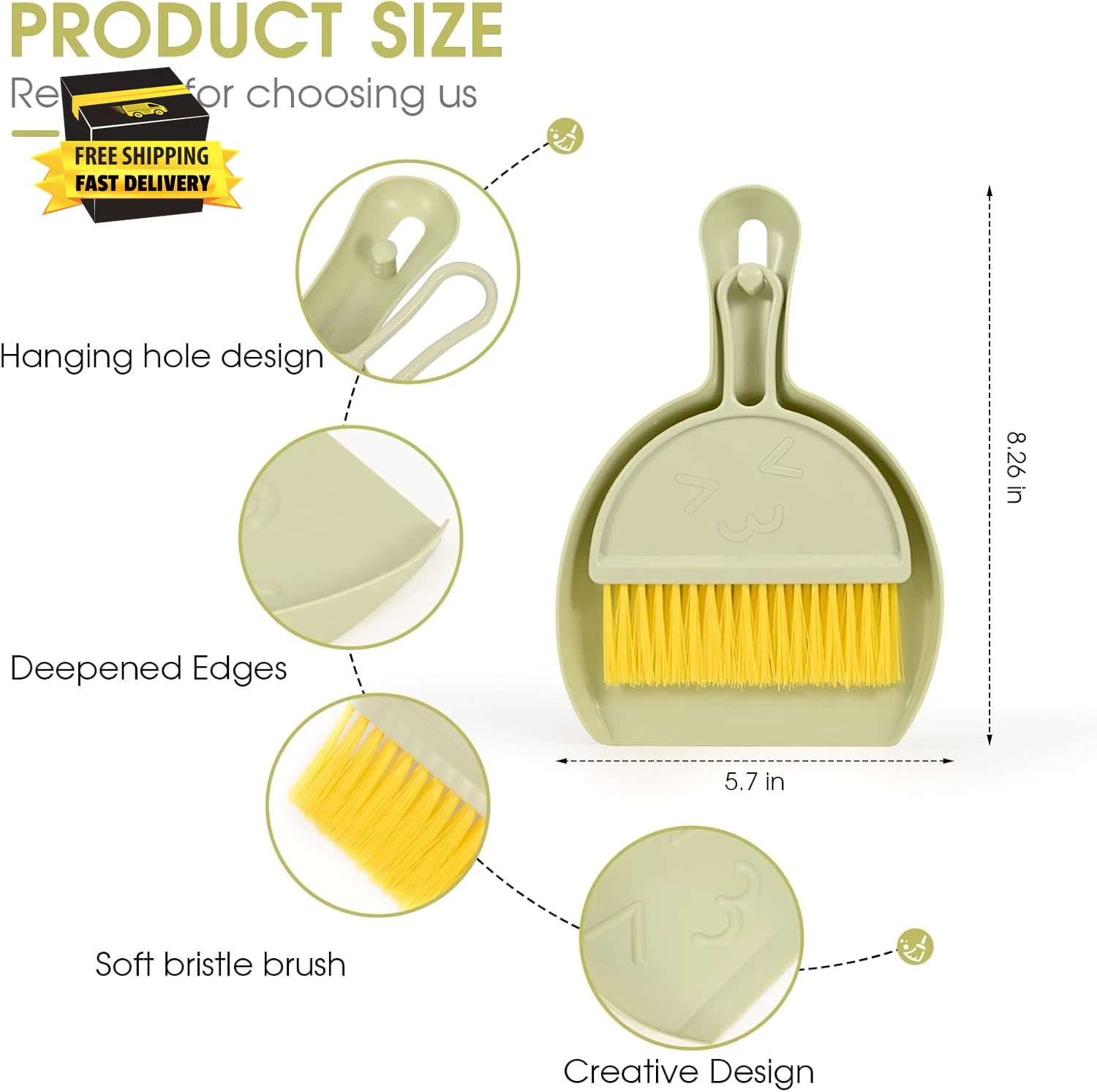 Small Broom and Dustpan Set,Mini Compact Portable, for Home, Sofas, Kitchen Coun