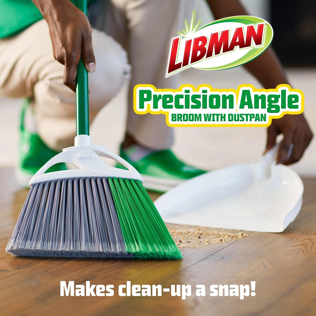 Precision Angle Broom with Dustpan Combo Set for Sweeping Indoor and Outdoor ...