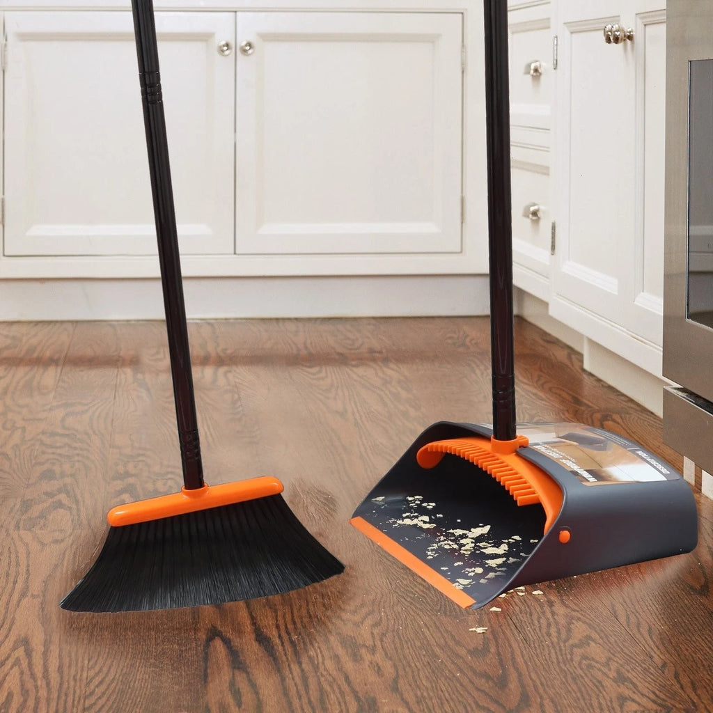 Broom and Dustpan Set with 52" Long Handle for Home Kitchen Room Office Lobby...