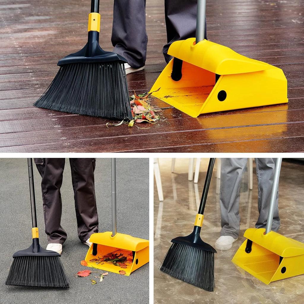 Commercial Broom and Dustpan Set with Windproof Cover Commercial Outdoor Indoor